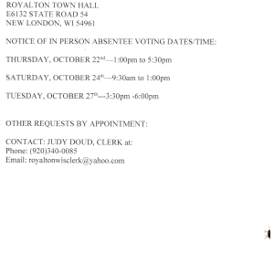 In Person Absentee Voting